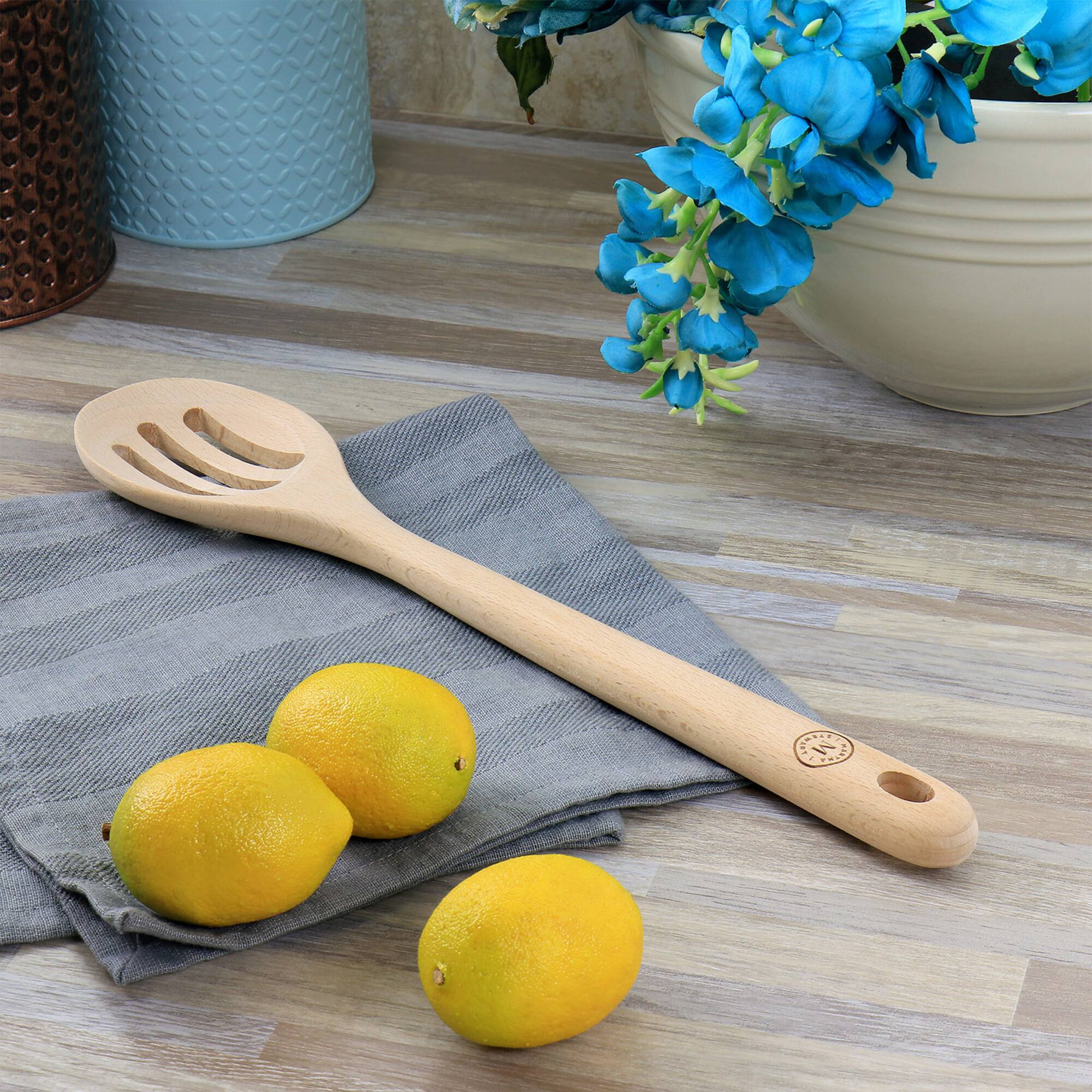 Martha Stewart 14'' Beech Wood Slotted Spoon